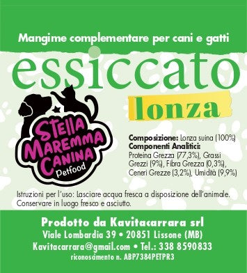ESSICCATO LONZA per Cani e Gatti 200gr