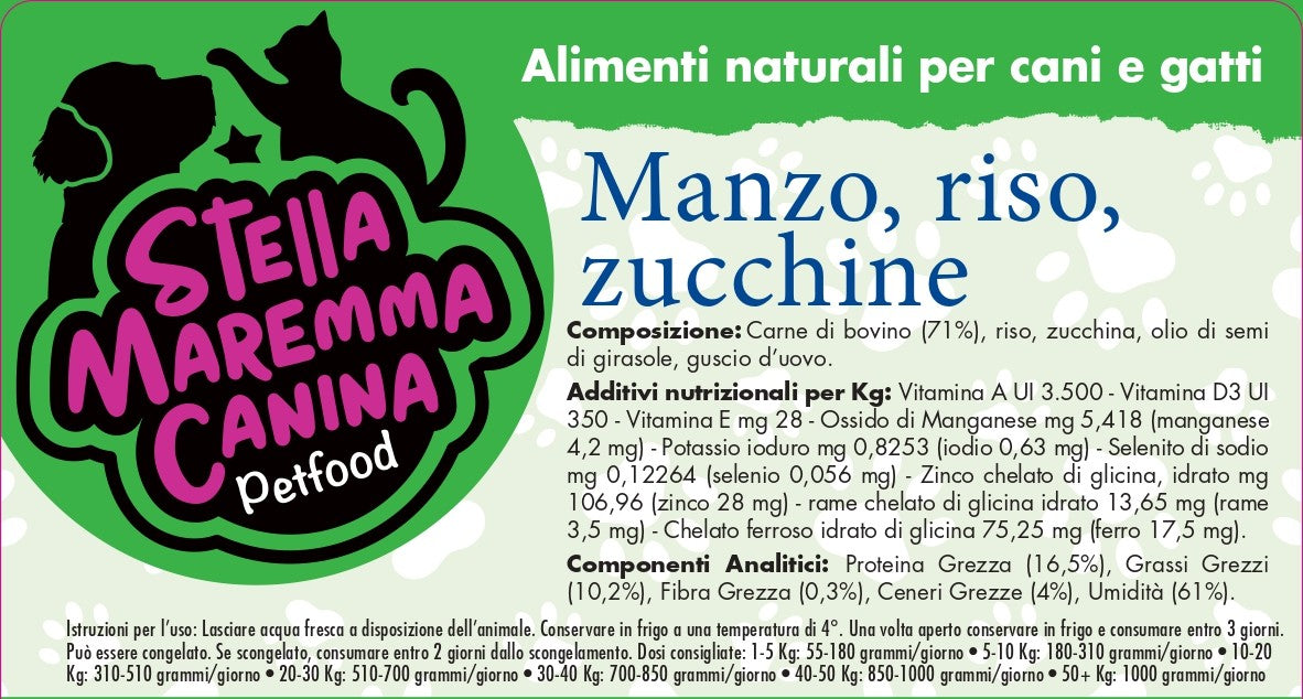 Manzo, Riso e Zucchina 320 gr