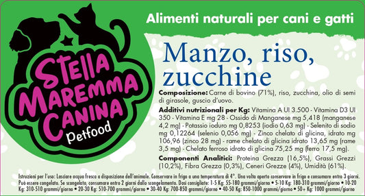 Manzo, Riso e Zucchina 320 gr