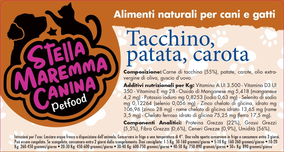 Tacchino Patata e Carota 160 gr
