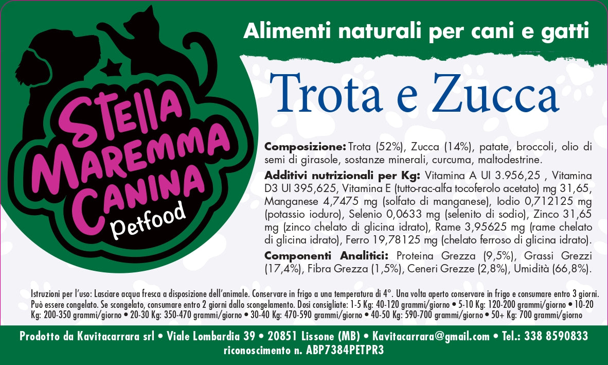 Trota  Zucca, Broccolo e Patata 320 gr