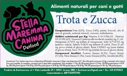 Trota Zucca Broccolo e Patata 160 gr